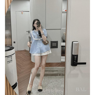 Set áo sơ mi ren bèo + quần ống rộng