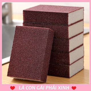 COMBO 5 Miếng Mút Nhám Cọ Rửa Xoong Nồi,Miếng Bọt Biển Tẩy Các Vết Cháy Cứng Đầu, Nhỏ Gọn Vừa Tay