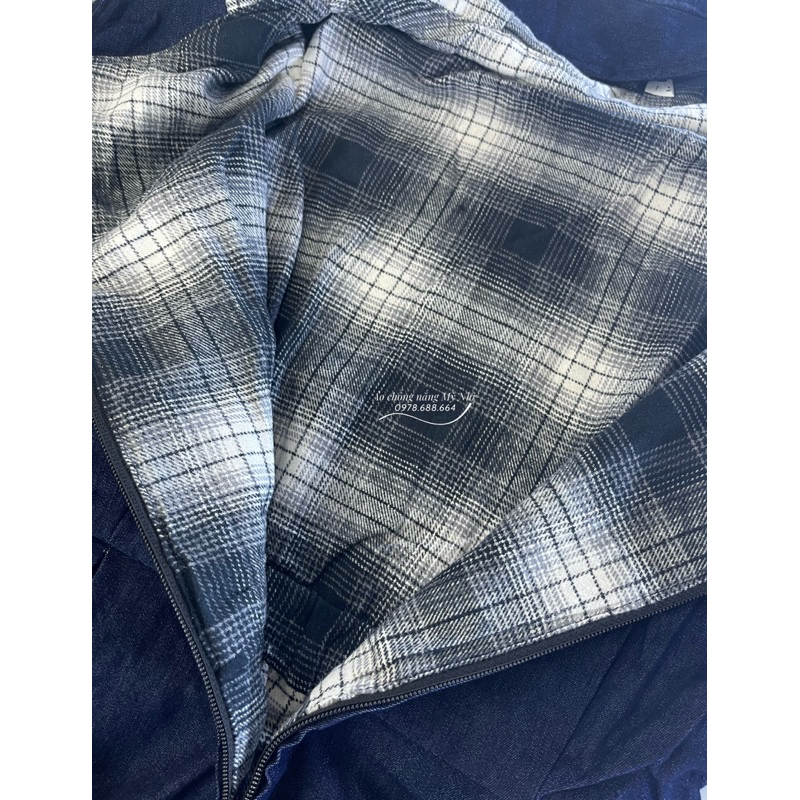 Áo chống nắng jean 2 lớp dáng váy ko xẻ sau hàng chuẩn