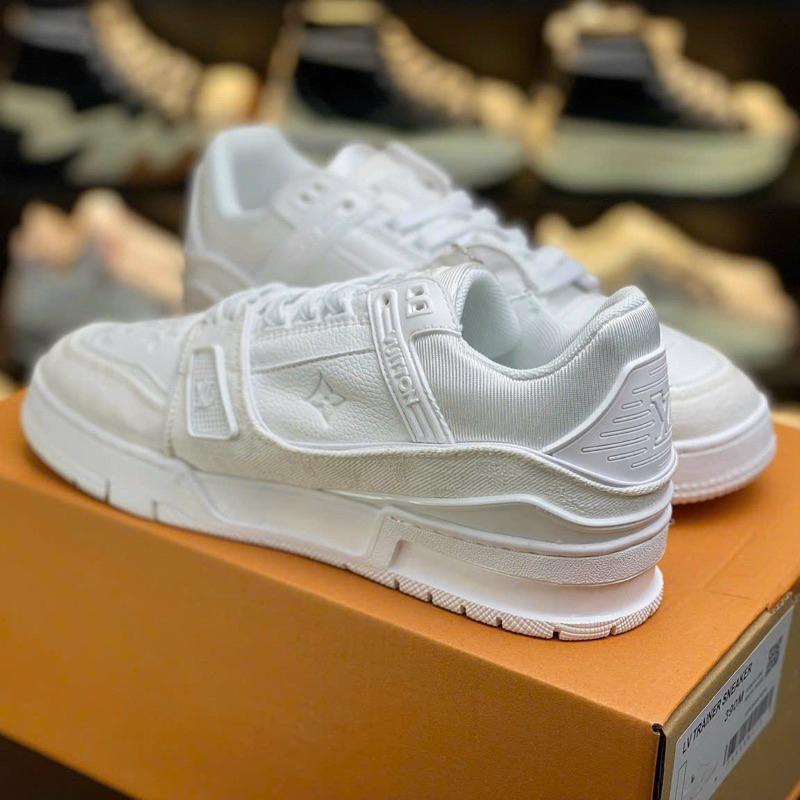 GIÀY LV TRAINER TRẮNG FULL LAI AU DA THẬT