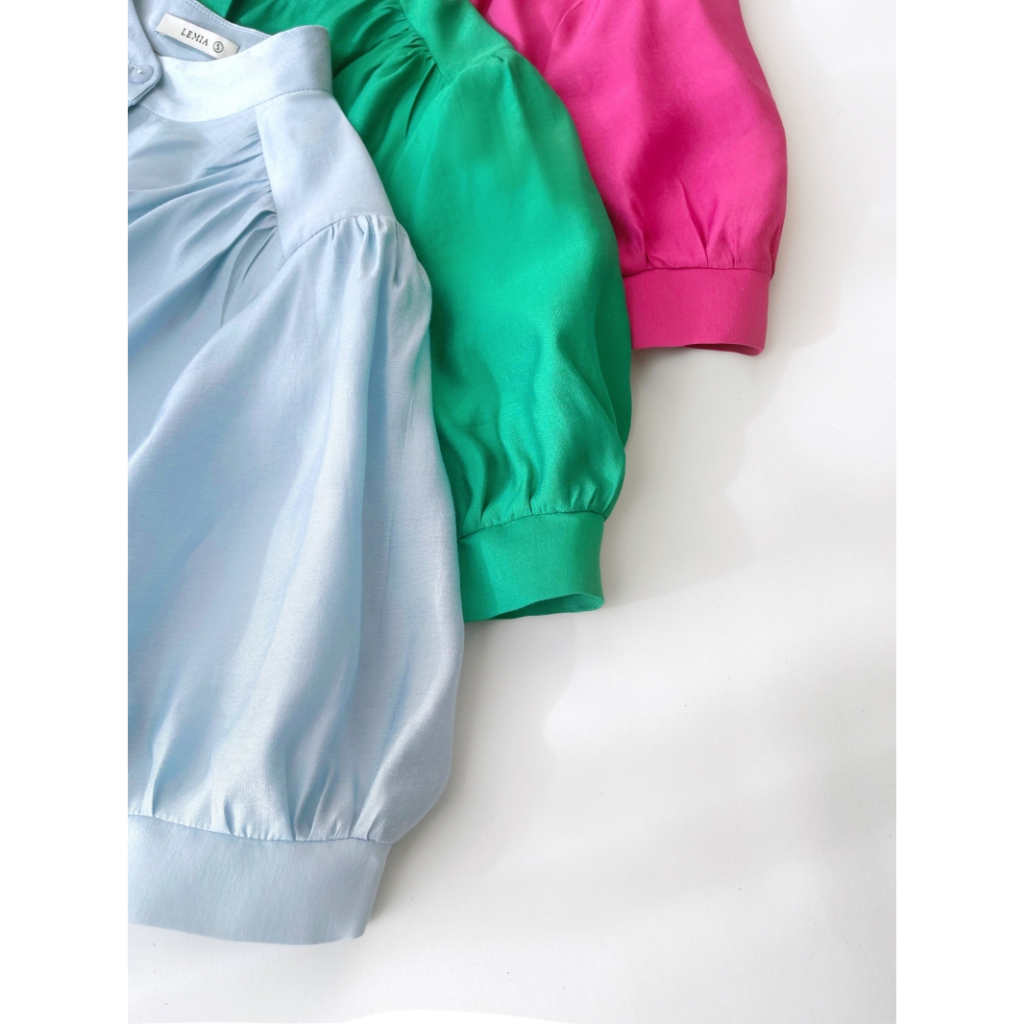 Áo Sơ Mi Cổ Tàu Đai Trang Trí Thời Trang Thanh Lịch by LEMIA Design - LA23199