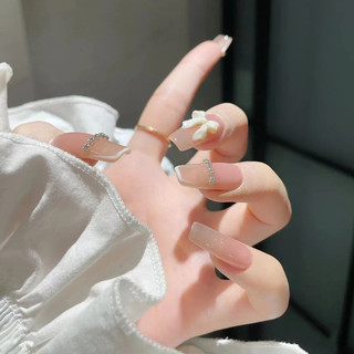 (Ảnh thật) Charm Nơ Lì Trắng Đen Hàn Quốc Đính Móng
