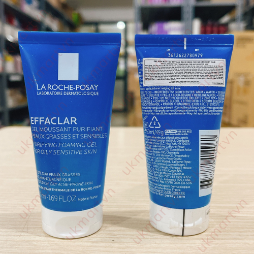 Gel Rửa Mặt La Roche-Posay Giảm Mụn Cho Mặt, Toàn Thân 50ml Effaclar Micro-Peeling Purifying Gel