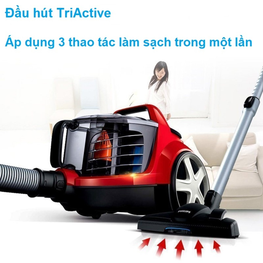 Máy hút bụi không túi Philips PowerPro Active FC8632 Serial 5000, công suất 1700W - HÀNG CHÍNH HÃNG