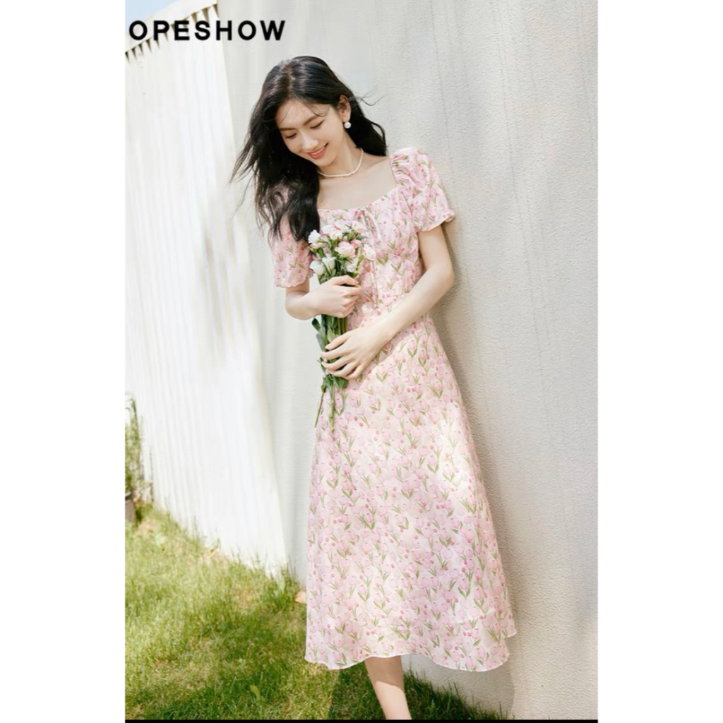 X055 Váy hoa xuất dư của HOPESHOW