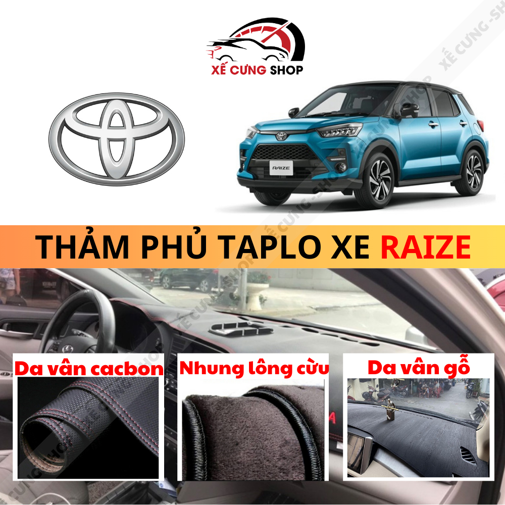 Thảm phủ taplo cho xe Toyota Raize 2023 chống nắng cao cấp