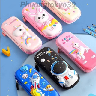Hộp bút bọc vải,hộp đựng bút học sinh 2 ngăn hoạt hình 3D cho nam nữ dễ thương