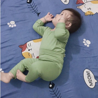 Bộ Quần Áo Dài Tay Minky Mom Cho Bé Trai bé Gái 5-16kg, Chất thun lạnh Cao cấp cạp cao body cho bé
