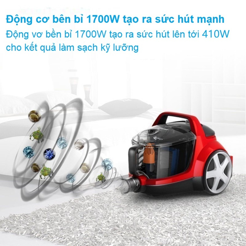 Máy hút bụi không túi Philips PowerPro Active FC8632 Serial 5000, công suất 1700W - HÀNG CHÍNH HÃNG