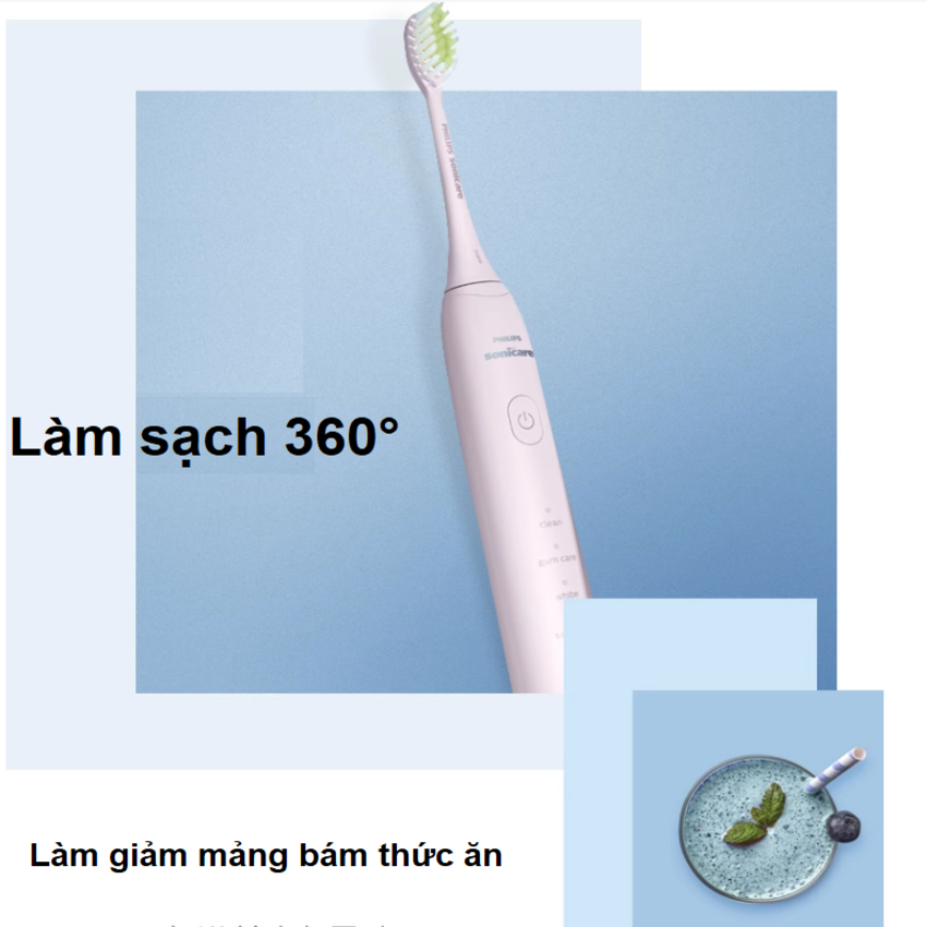 Bàn chải đánh răng điện Philips Sonicare HX2471 Series 3200  tích hợp 5 chế độ làm sạch - Hàng Chính Hãng