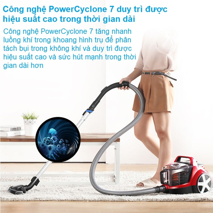 Máy hút bụi không túi Philips PowerPro Active FC8632 Serial 5000, công suất 1700W - HÀNG CHÍNH HÃNG