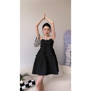 [Hàng sẵn]Đầm hai dây đính đa