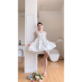 [Hàng sẵn]Đầm hai dây đính đa