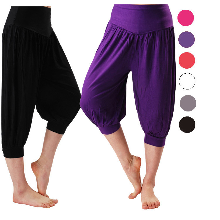 Quần alibaba lửng chất cotton quảng châu đẹp tập yoga, zumba, gym