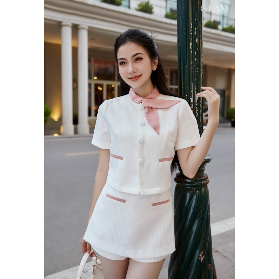 Áo croptop và quần đùi giả váy Aimee Set