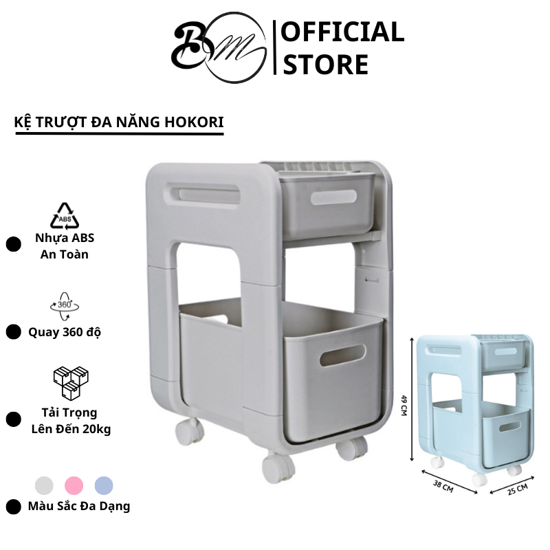 Kệ Trượt Đa Năng Hokori Việt Nhật 5588 Có Bánh Xe Dễ Dàng Di Chuyển, Kệ Đựng Đồ Phòng Tắm Nhà Bếp, Đựng Đồ Ăn Vặt SP2135