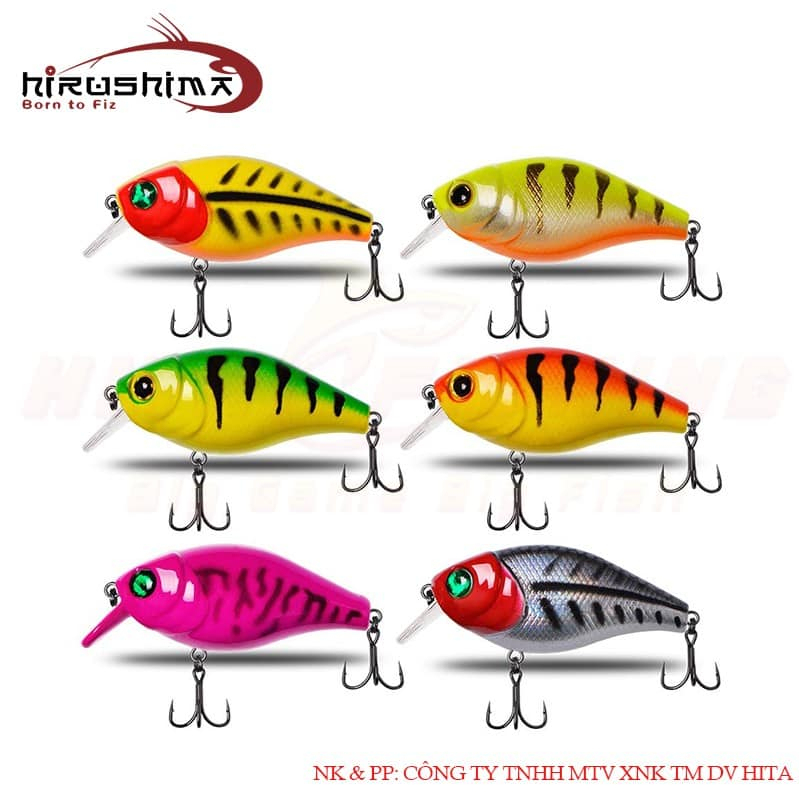 Mồi Lure câu cá siêu nhạy Crank Cherry 6.5g Hirushima HKN Fishing