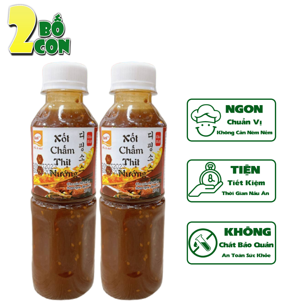Combo 2 Chai Xốt Chấm Thịt Nướng DELI 270g - Gia Vị Chấm Hải Sản Và Món Nướng