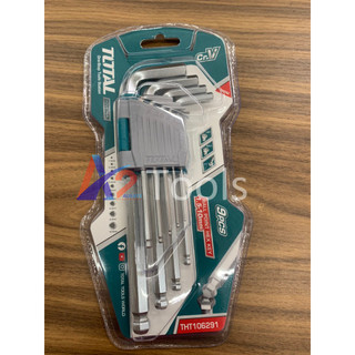 Bộ lục giác đầu bi 9 chi tiết 1.5-10mm total tht106291