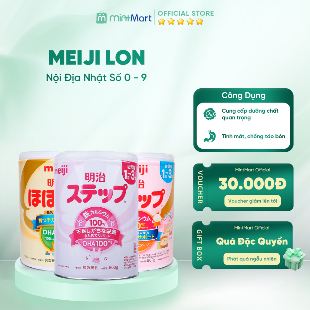 [Chính hãng] Sữa Meiji lon 800gr Nội địa Nhật số 0 và số 9