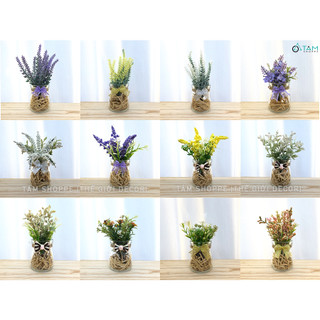 Chậu hoa mini để bàn hủ thuỷ tinh lót rơm nhiều kiểu CHGDB-LXK-01_TAN