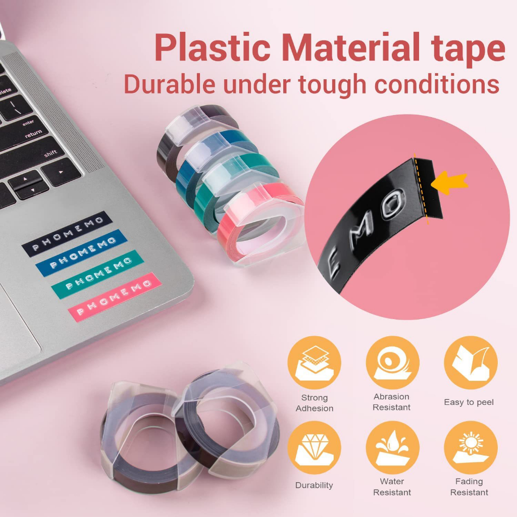 Chính hãng Máy Phomemo E975 in dập chữ nổi 3D trang trí sử dụng rộng rãi phù hợp cho việc đóng mã hàng hóa, date...