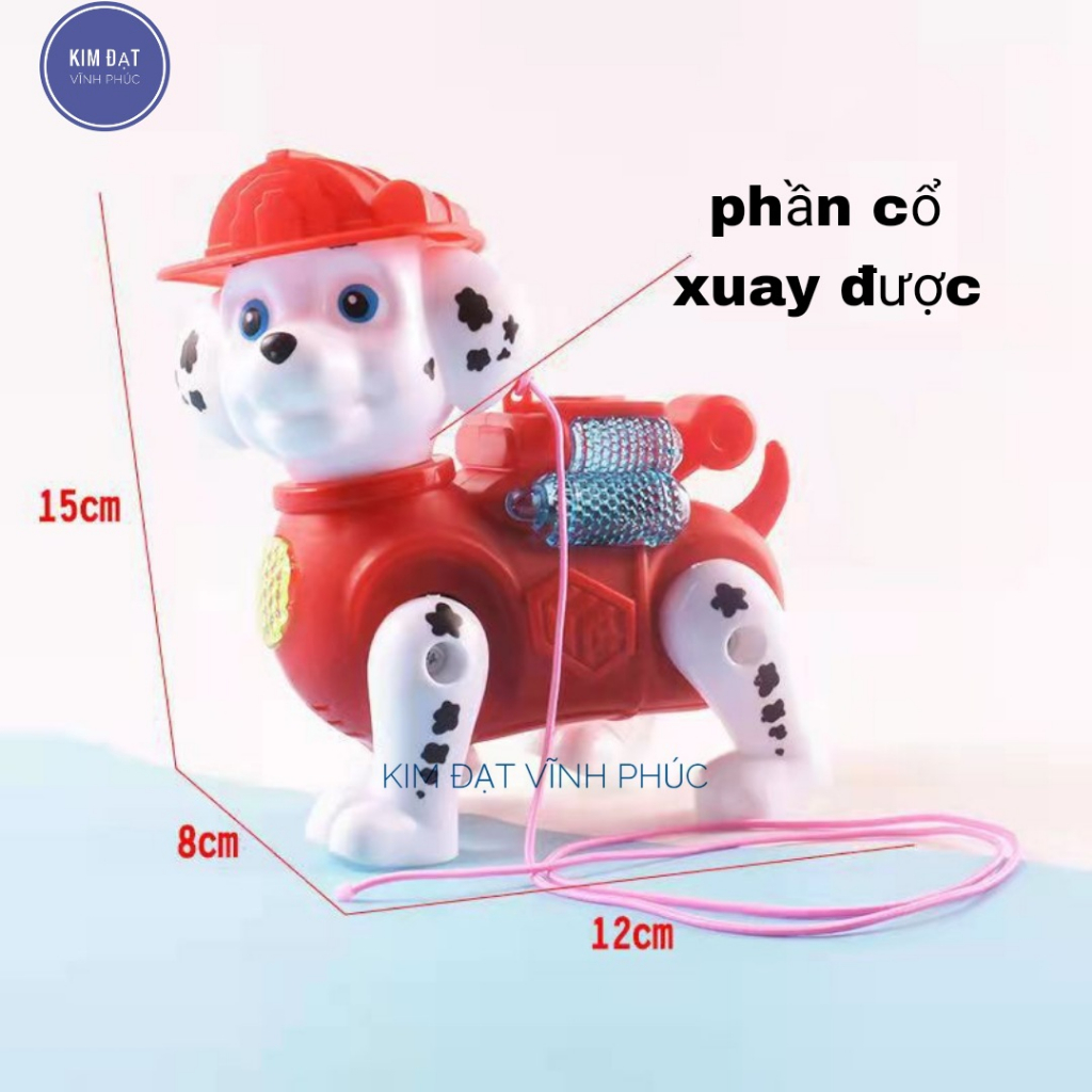 Đồ chơi chó cứu hộ chạy pin có đèn và nhạc phát sáng . tặng kèm dây để các bé dắt . đồ chơi mô hình chó cứu hộ