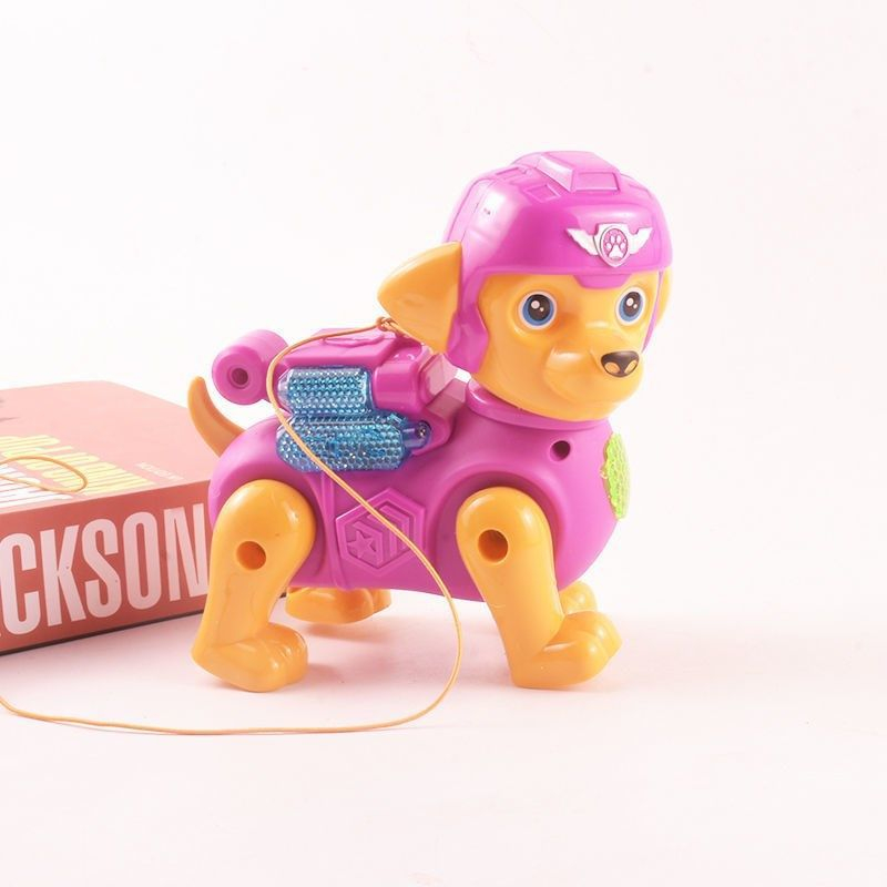 Đồ chơi chó cứu hộ chạy pin có đèn và nhạc phát sáng . tặng kèm dây để các bé dắt . đồ chơi mô hình chó cứu hộ