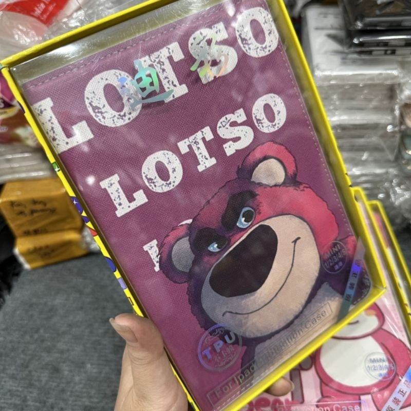 Bao da iPad mini 1 2 3 4 5 dẻo gấu dâu lotso siêu dễ thương chất đẹp