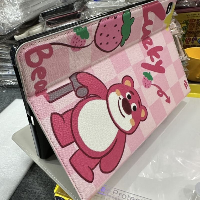 Bao da Samsung Tab A8 8inch 2019 T290 T295 dẻo gấu dâu lotso siêu dễ thương chất đẹp