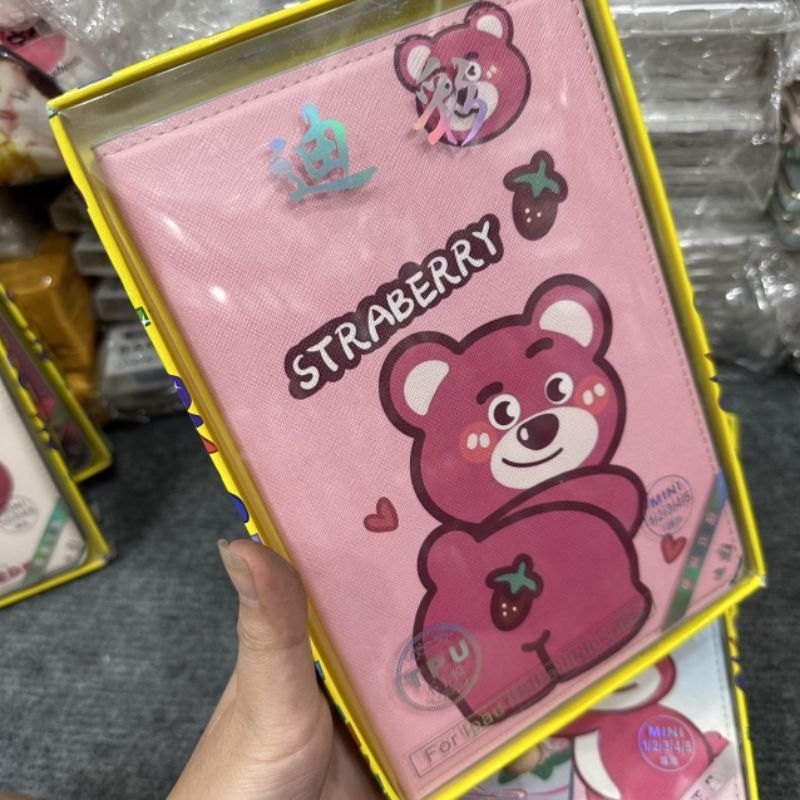 Bao da iPad mini 1 2 3 4 5 dẻo gấu dâu lotso siêu dễ thương chất đẹp