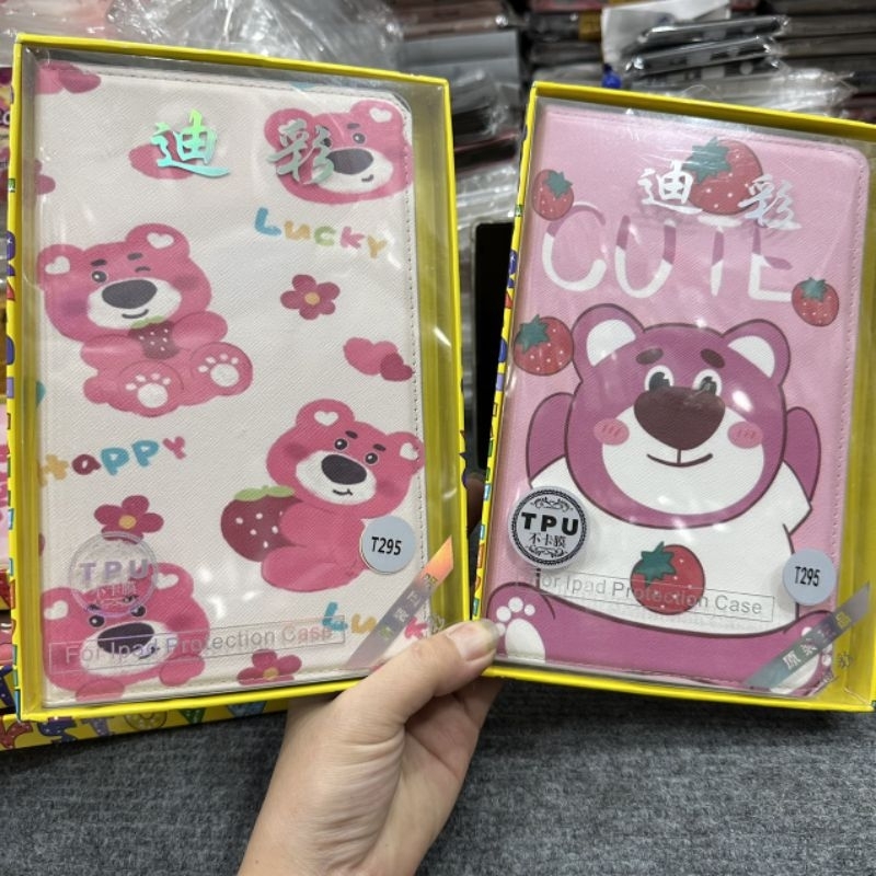 Bao da Samsung Tab A8 8inch 2019 T290 T295 dẻo gấu dâu lotso siêu dễ thương chất đẹp