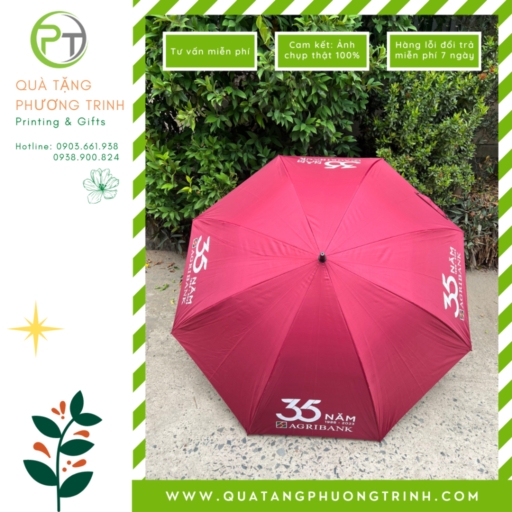 Ô Dù cầm tay cán thẳng in logo Agribank