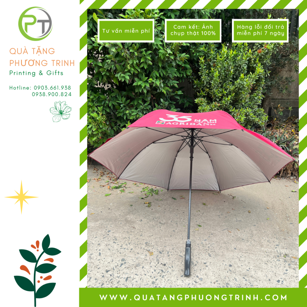 Ô Dù cầm tay cán thẳng in logo Agribank