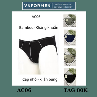 (NEW) Quần lót nam Aristino cotton mềm mát cạp nhỏ CÓ LOGO cho người béo bụng ac06-