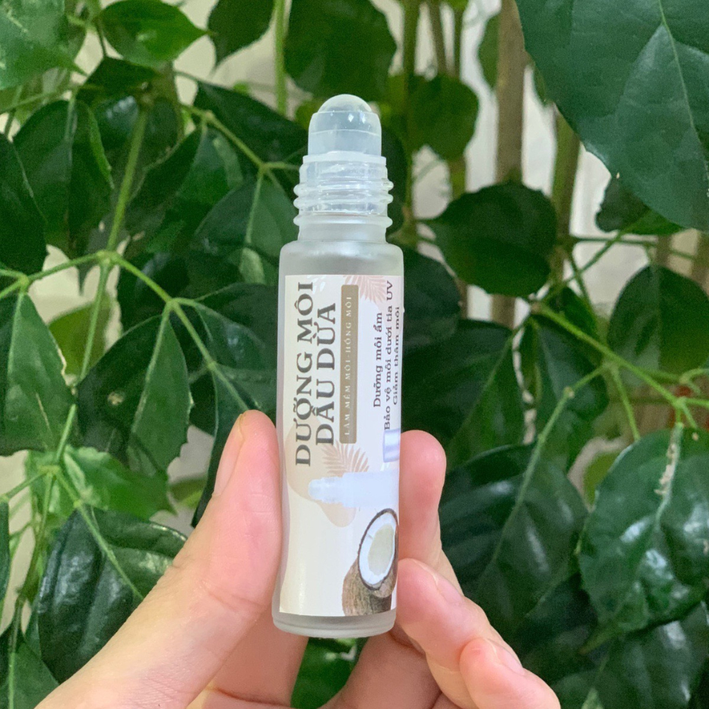 Dưỡng môi dầu dừa 10ml dưỡng ẩm, giảm nứt nè, chống thâm môi, dạng bi lăn tiện lợi, 100% dầu dừa nguyên chất ép lạnh