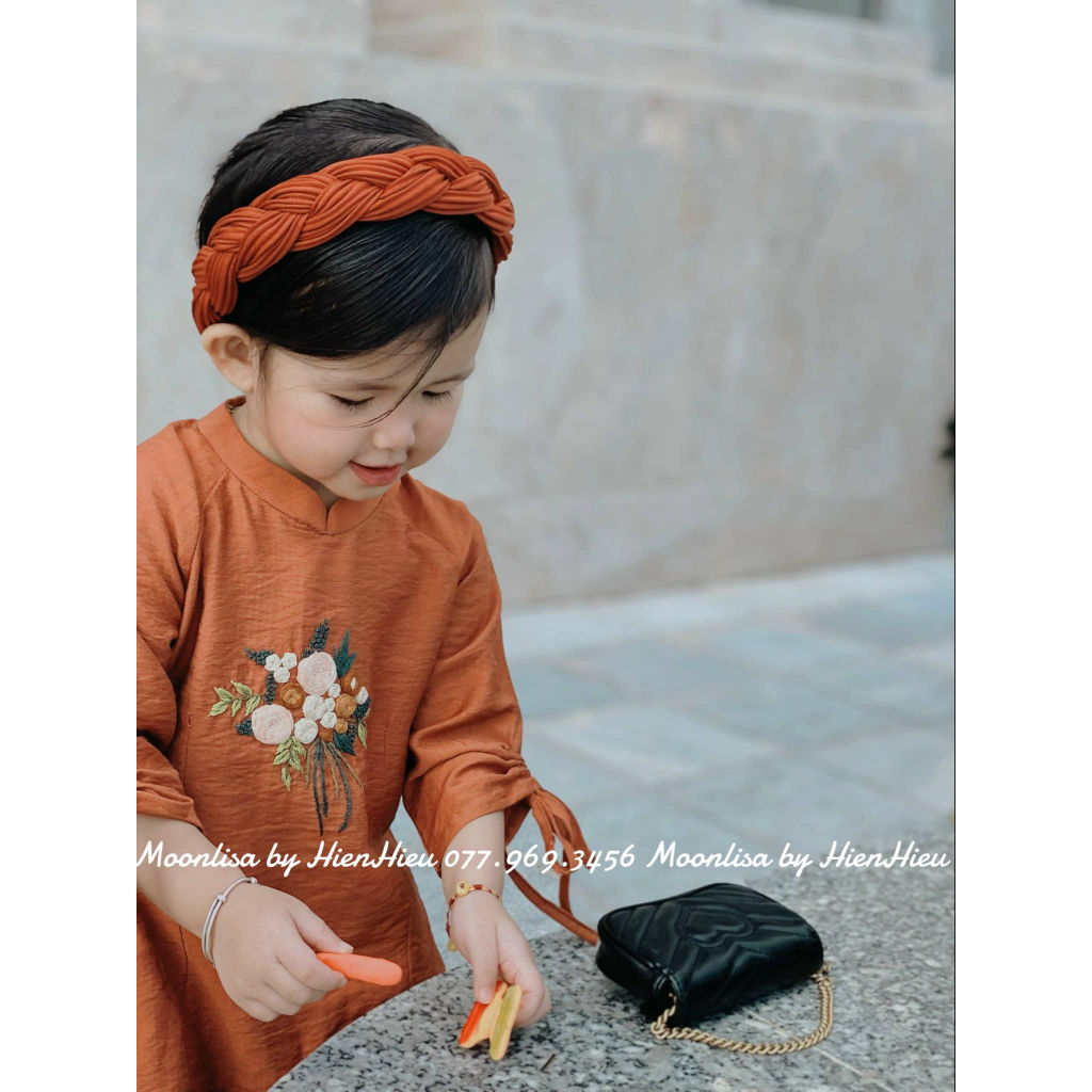 Aó Dài Linen Thêu Tay  Cho Mẹ Và Bé Sản Xuất Trực Tiếp MOONLISA