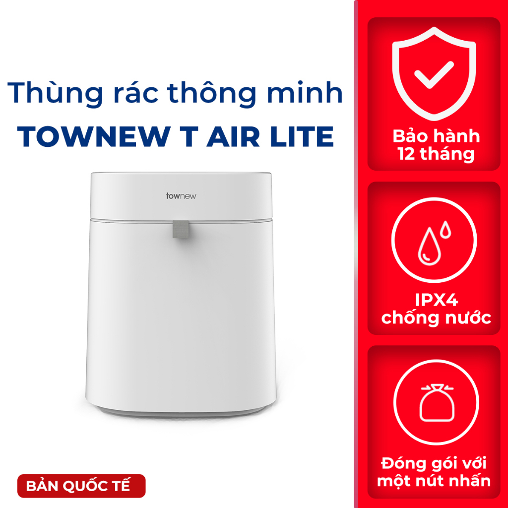 Thùng rác tự động thông minh TOWNEW T Air Lite-Tự động đóng hàn túi,thay túi rác - BẢN QUỐC TẾ - Bảo hành 12 tháng