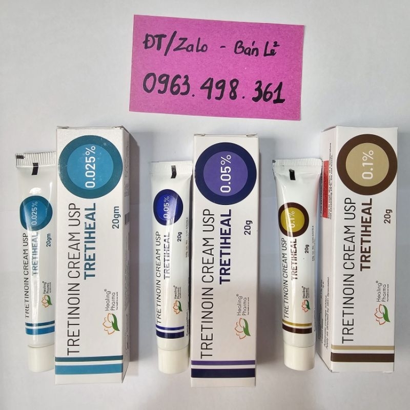 Tretinoin Tretiheal Kem bôi giảm mụn, chống lão hóa
