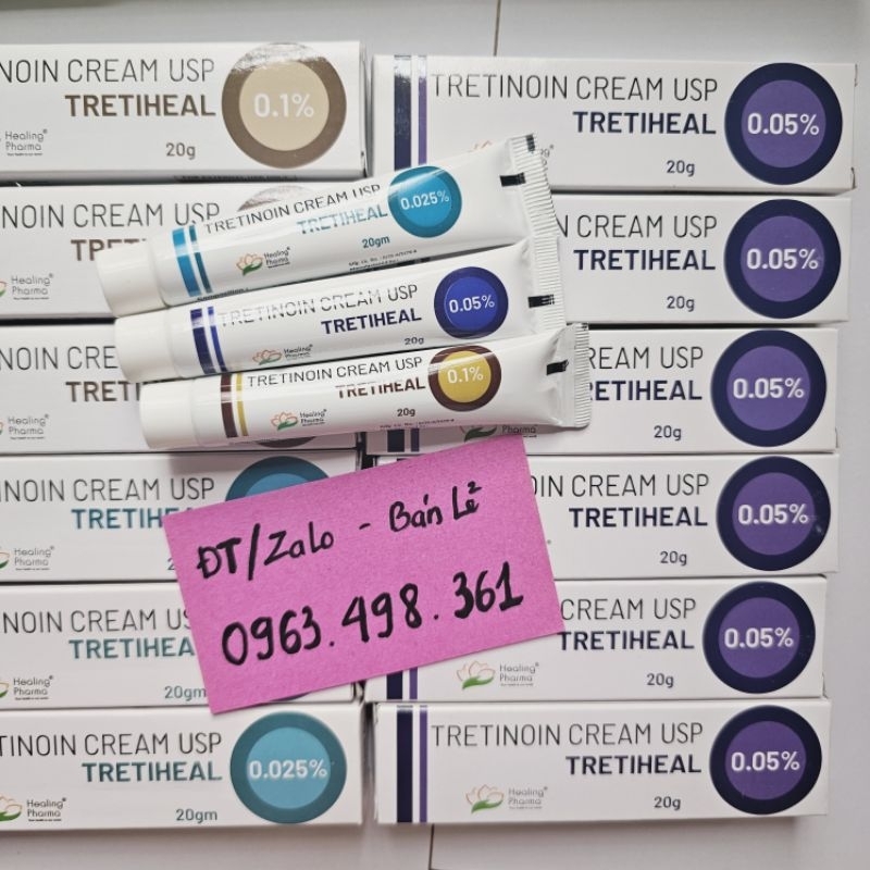 Tretinoin Tretiheal Kem bôi giảm mụn, chống lão hóa