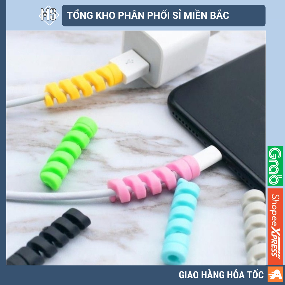 COMBO 2 bọc bảo vệ chống gãy đầu dây sạc màu ngẫu nhiên