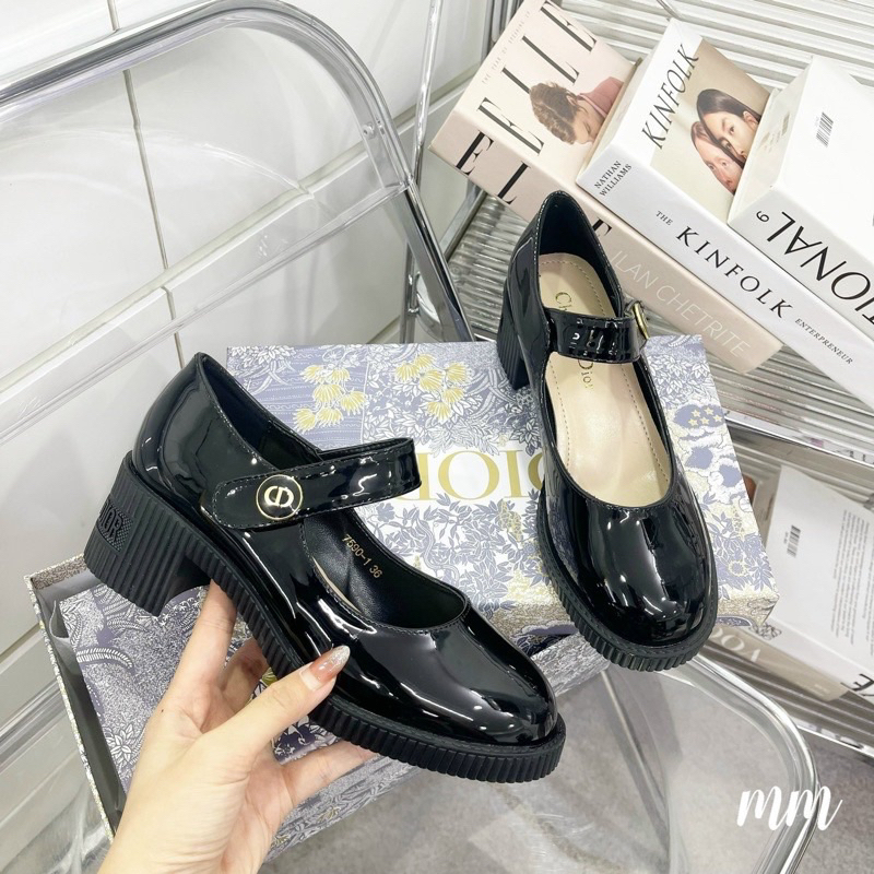 Cao gót 5 cm bóng 2 màu