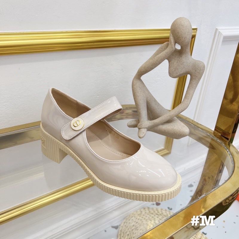 Cao gót 5 cm bóng 2 màu