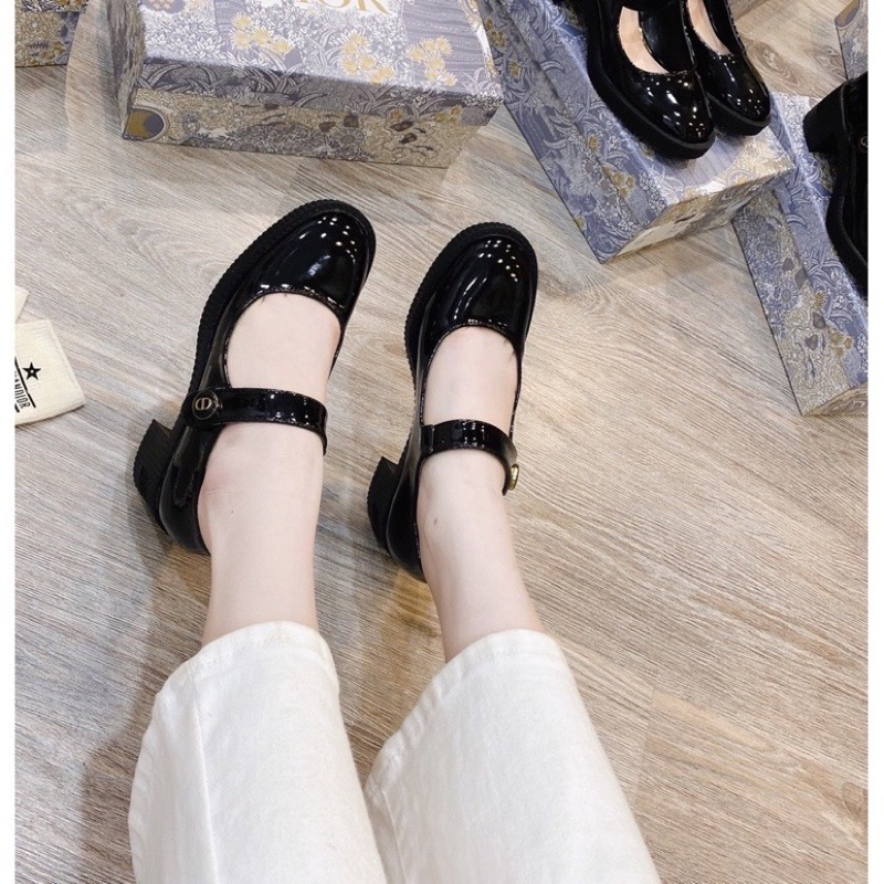 Cao gót 5 cm bóng 2 màu