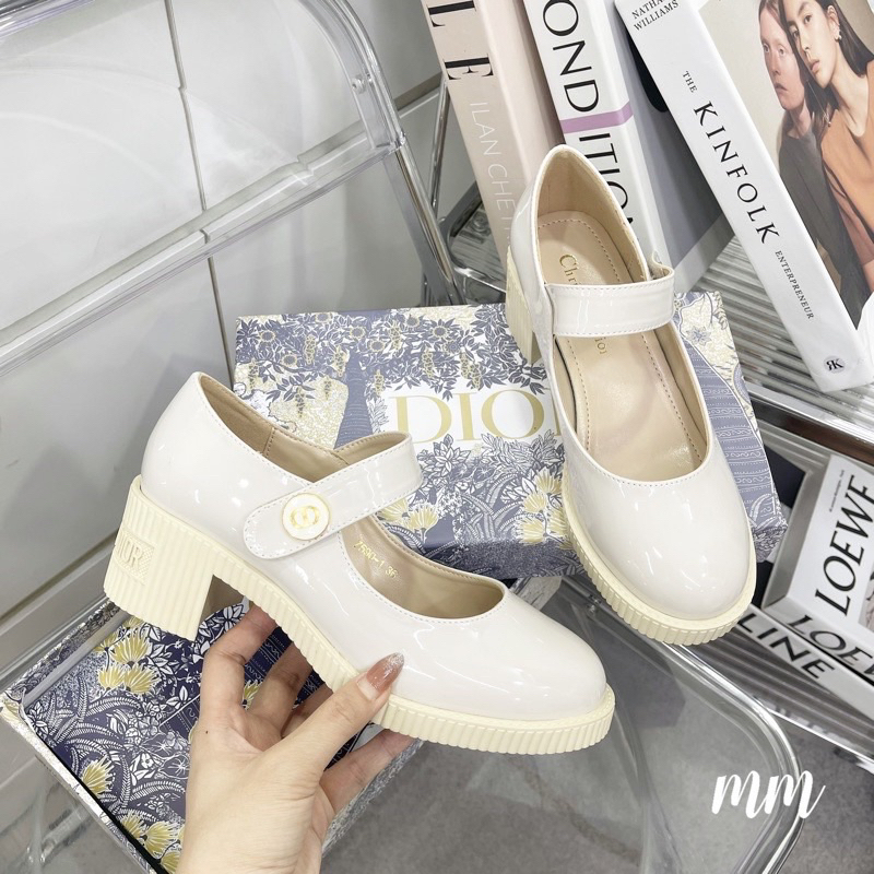 Cao gót 5 cm bóng 2 màu