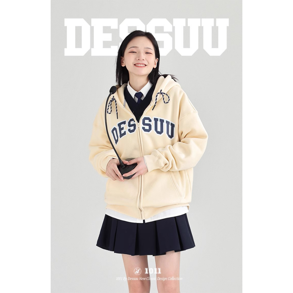 Áo khoác nỉ lót lông mềm in hình DESSUU 2023 áo hoodie
