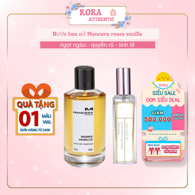 Nước hoa nữ Mancera roses vanille - ngọt ngào, quyến rũ, tinh tế