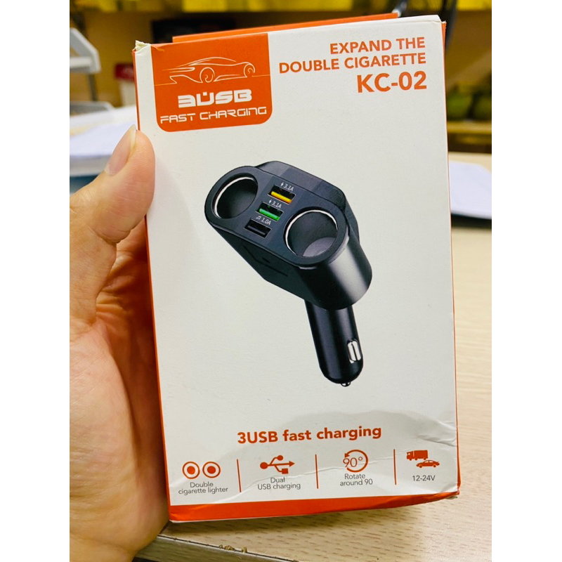 Bộ Chia 2 Tẩu và 3 USB sạc nhanh cho ô tô