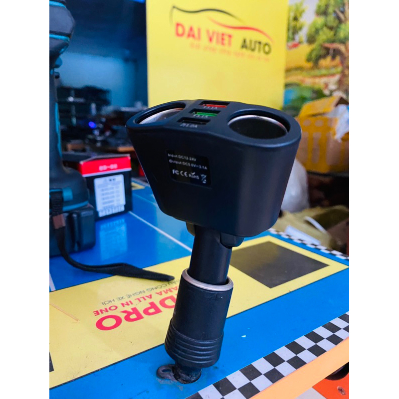 Bộ Chia 2 Tẩu và 3 USB sạc nhanh cho ô tô
