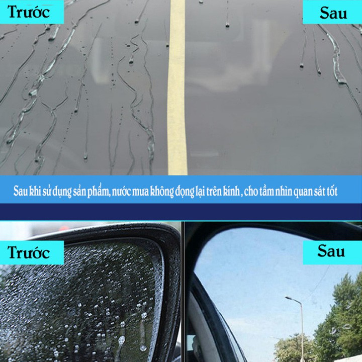 Bình Nano Xịt Kính Chống Đọng Nước Ceramic Wax - Phủ Nano Kính Ô tô - Phủ Bóng Sơn Xe  azozo